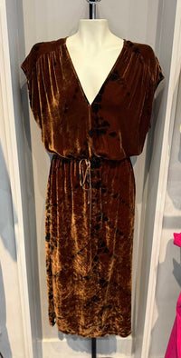 young fabulous & broke Women's Velvet Midi Dress in gold - women's dress