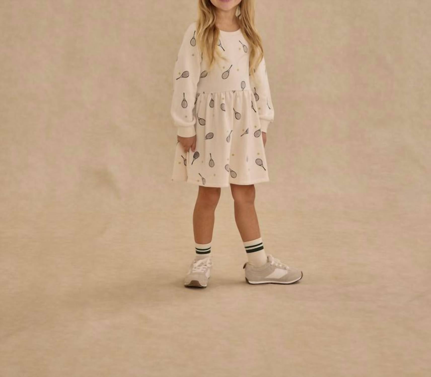 Rylee + Cru Raglan Dress in white 1 - kids' dress
