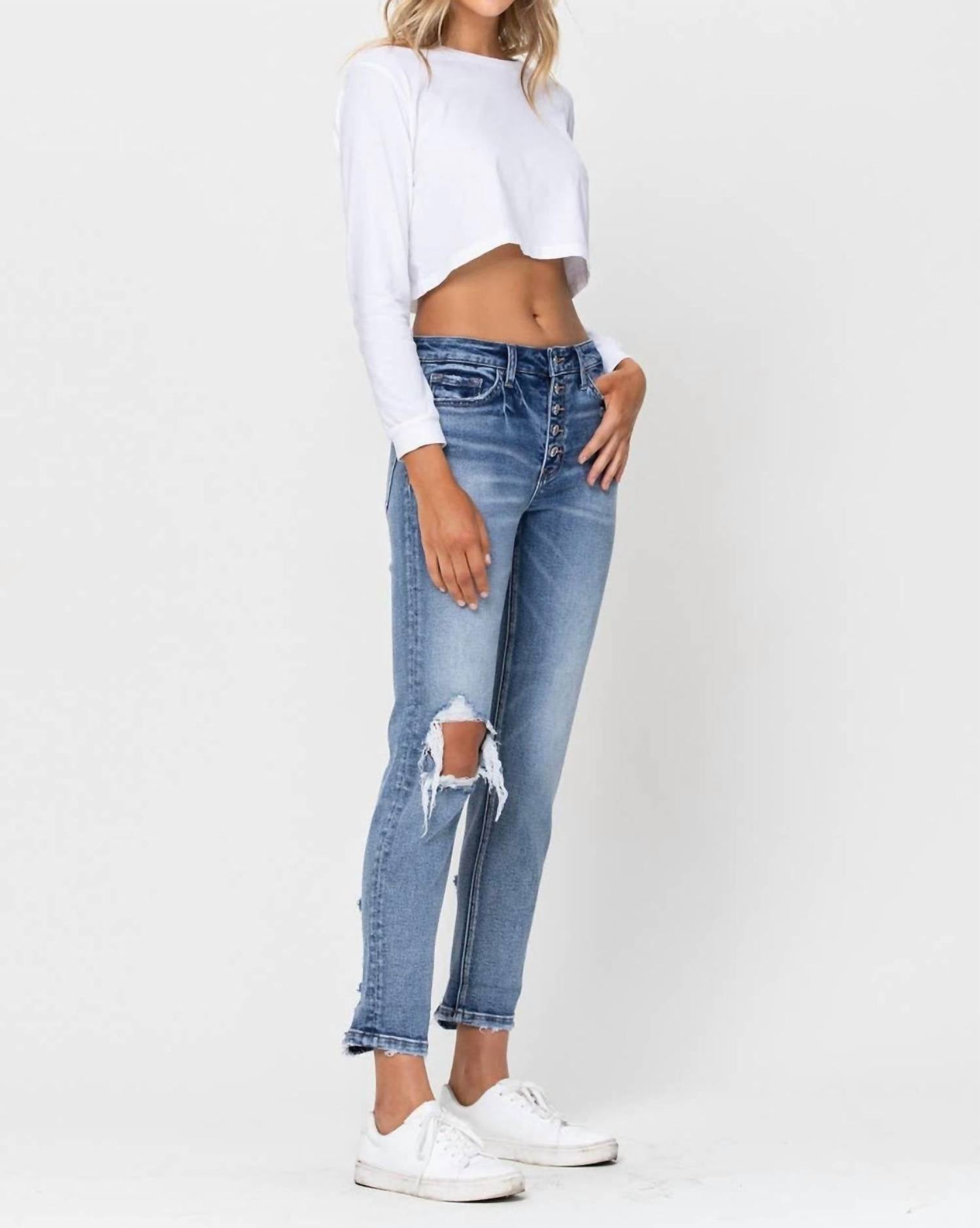 Vervet By Flying Monkey - Daisy Stretch Boyfriend Jean