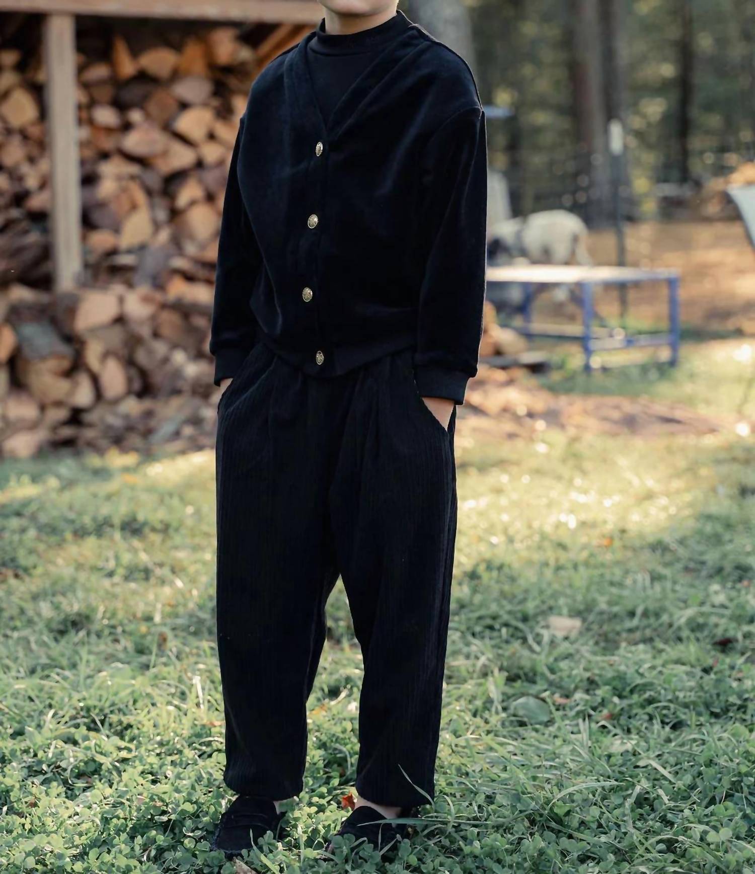 Mini Nod - Boys Velour Sweater