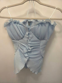 Edit By Nine - Pleated Woven Bustier Top