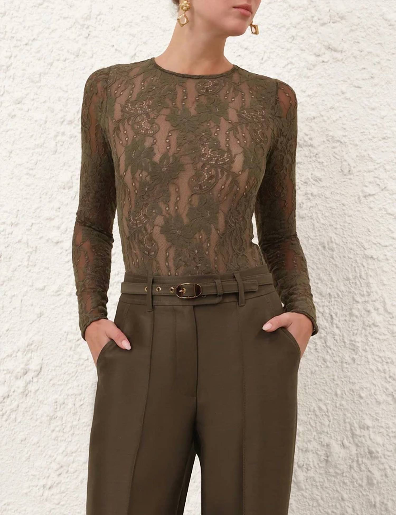 Zimmermann - Long Sleeve Lace Bodysuit