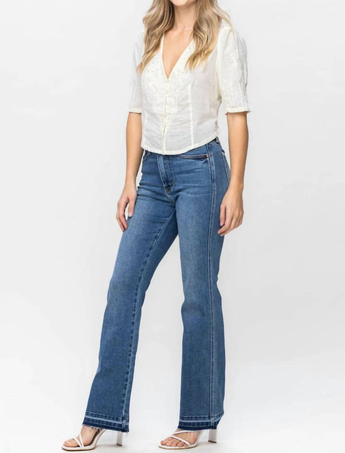 Judy Blue - High Waist Control Top Release Hem Slim Boot Jean - Plus