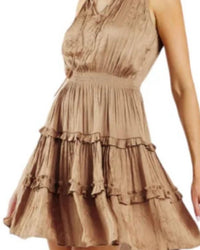 Current Air - Sleeveless Smocked Tiered Mini Dress