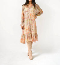Karlie - Paisley Chiffon Midi Dress