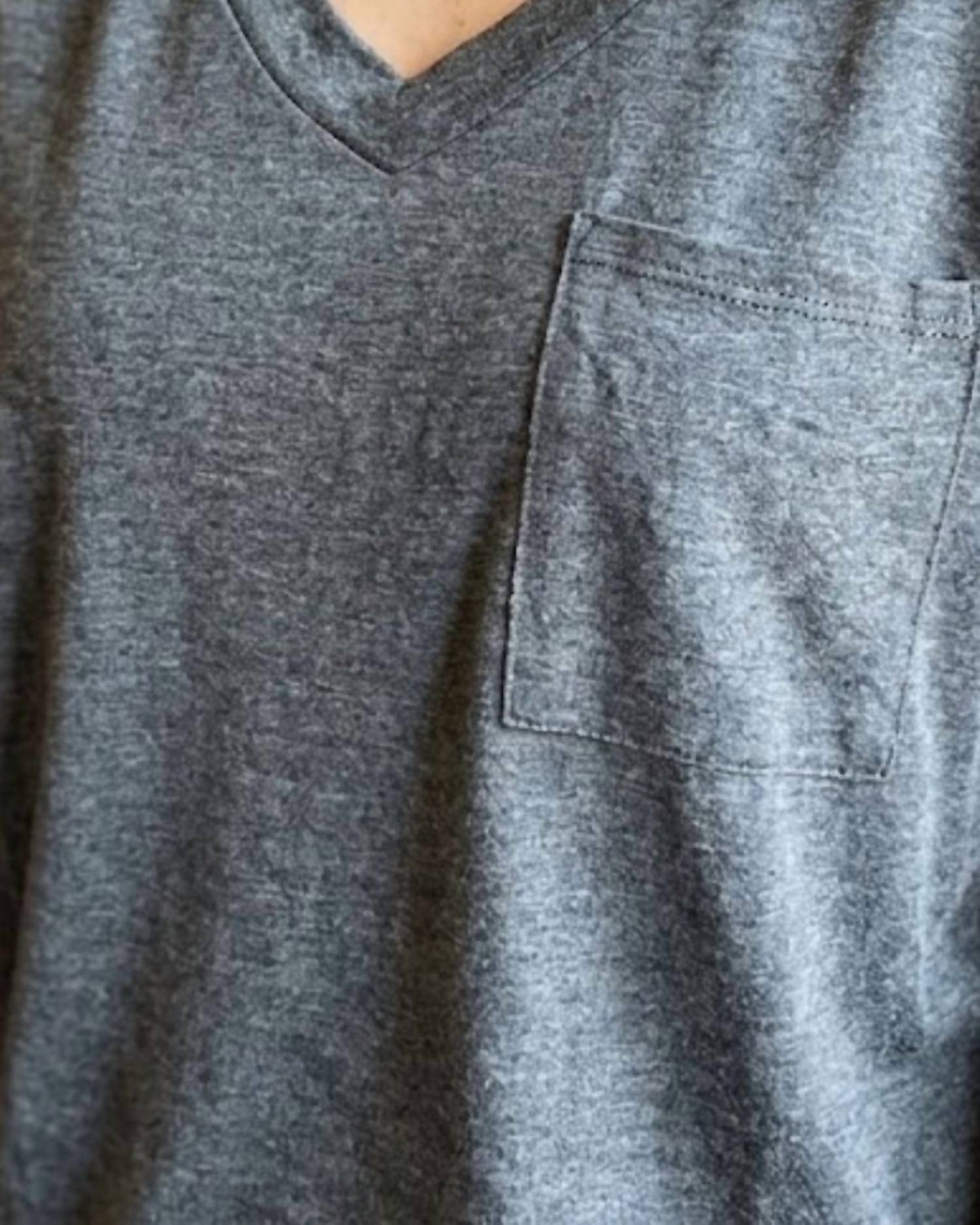 Blumin Basic Oversized Fit Tee in charcoal - women's t-shirt - alternate view