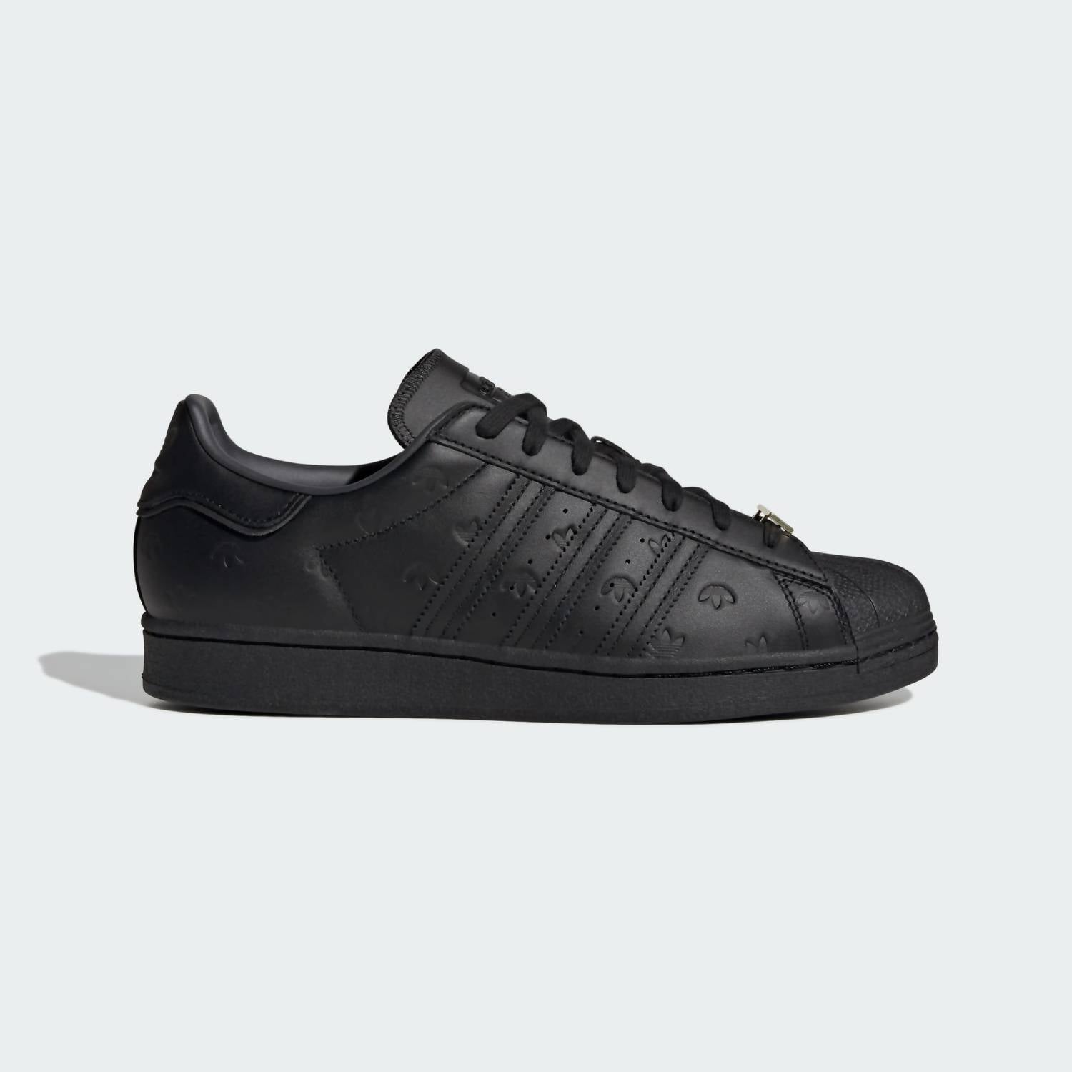 adidas Men's Carbon Low Top Leather Comfort Lace Up Sneaker in black - men's sneaker - detail view