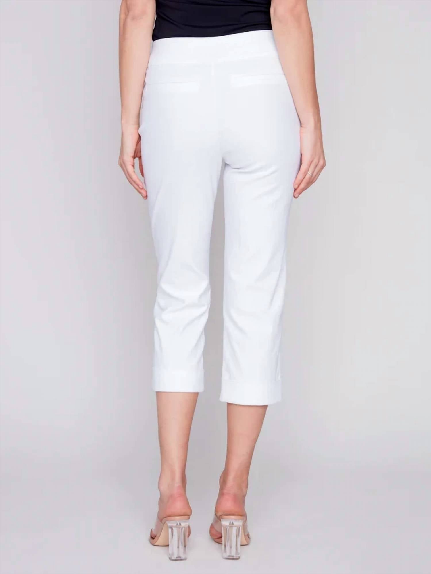Charlie B - Women's Stretch Pants With Cuffs