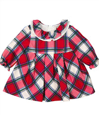 Mayoral Kid's Long Sleeve Plaid Dress in red - kids' dress