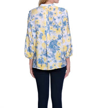Multiples - Button Cuff 3/4 Sleeve Band Collar Shirt