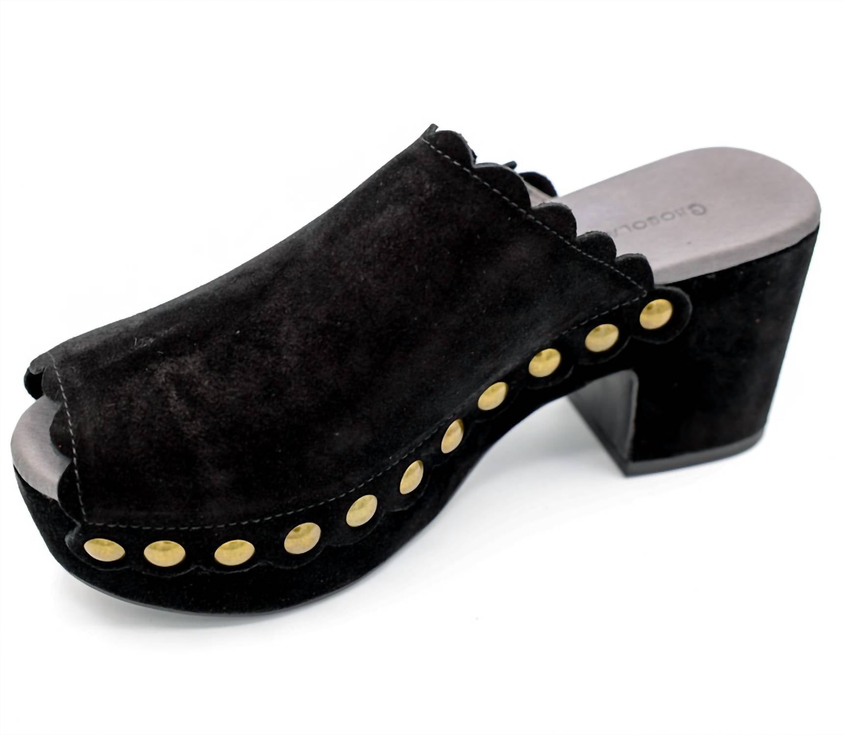 CHOCOLAT BLU Women's Genessis platform clog in black - women's shoe - detail view