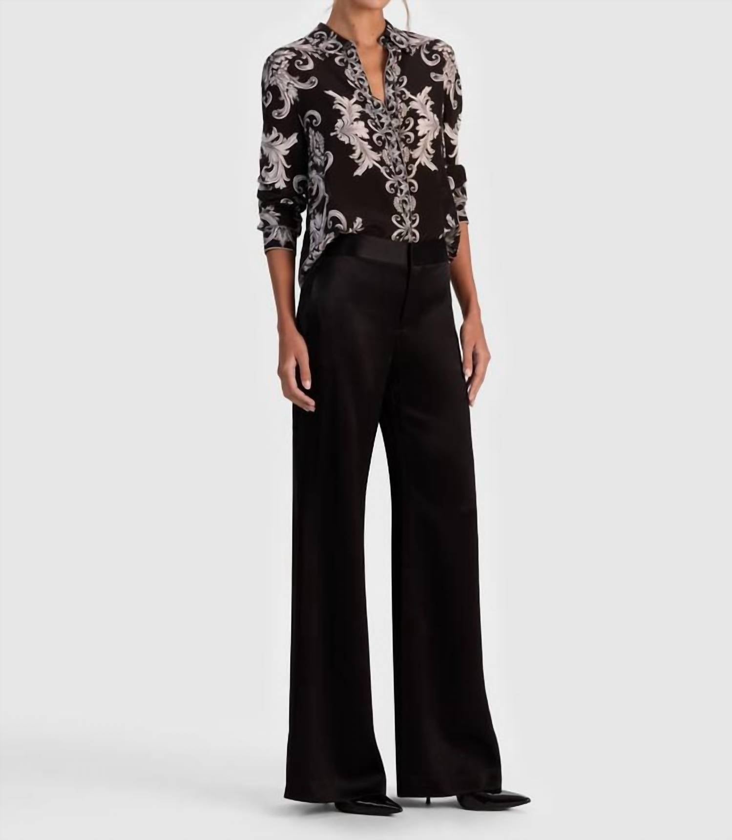 Alice + Olivia - Willa Printed Silk Blouse