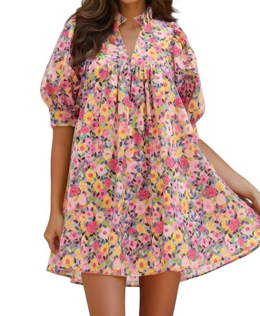 Entro - Angela Floral Print Mini Dress