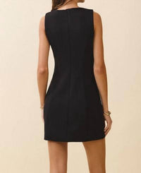 Tcec - Sleeveless Mini Dress With Gold Flower Detail