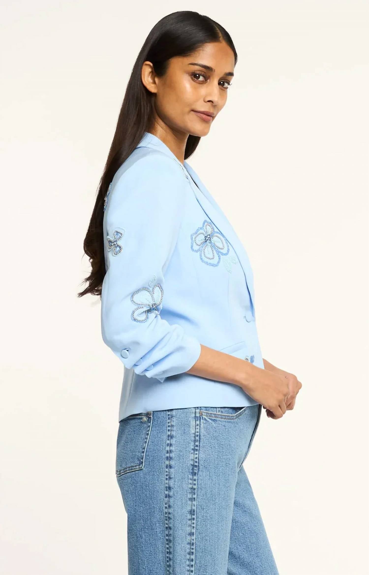 Cinq A Sept - Beaded Flowers Le Petit Khloe Blazer