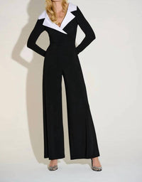 Joseph Ribkoff - SILKY KNIT AND SATIN COLLAR JUMPSUIT