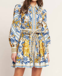 Flying Tomato - Printed Woven Mini Dress