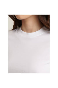 Patrick Assaraf Pima Stretch Short Sleeve Baby Tee in white - women's t-shirt - view 4