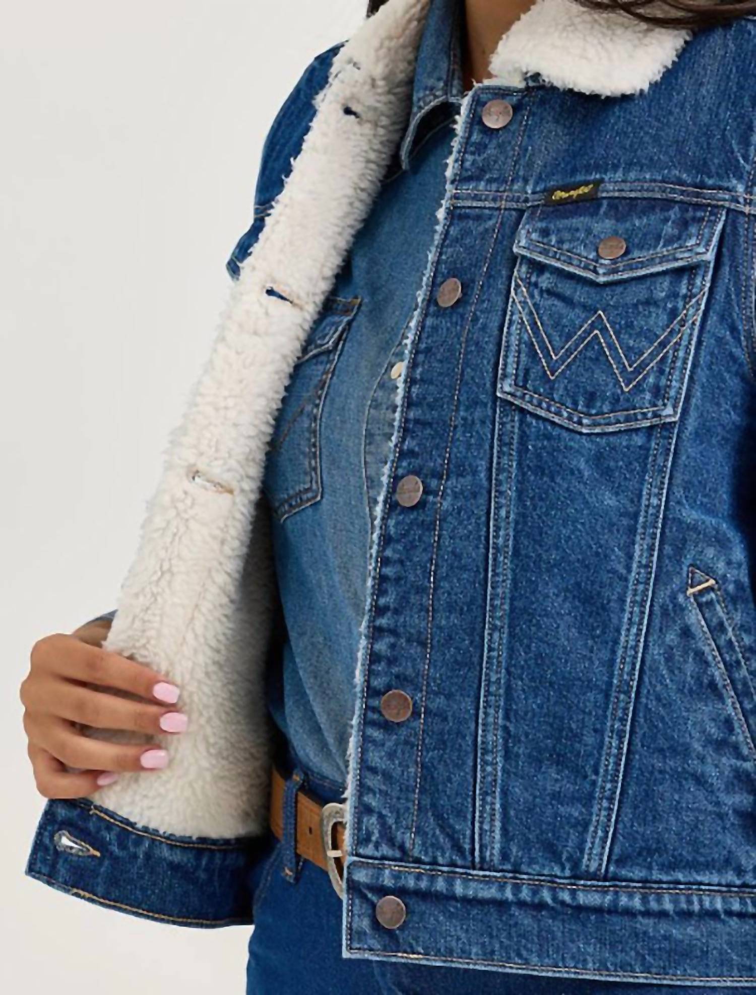 Wrangler - Women's Sherpa Lined Denim Vest