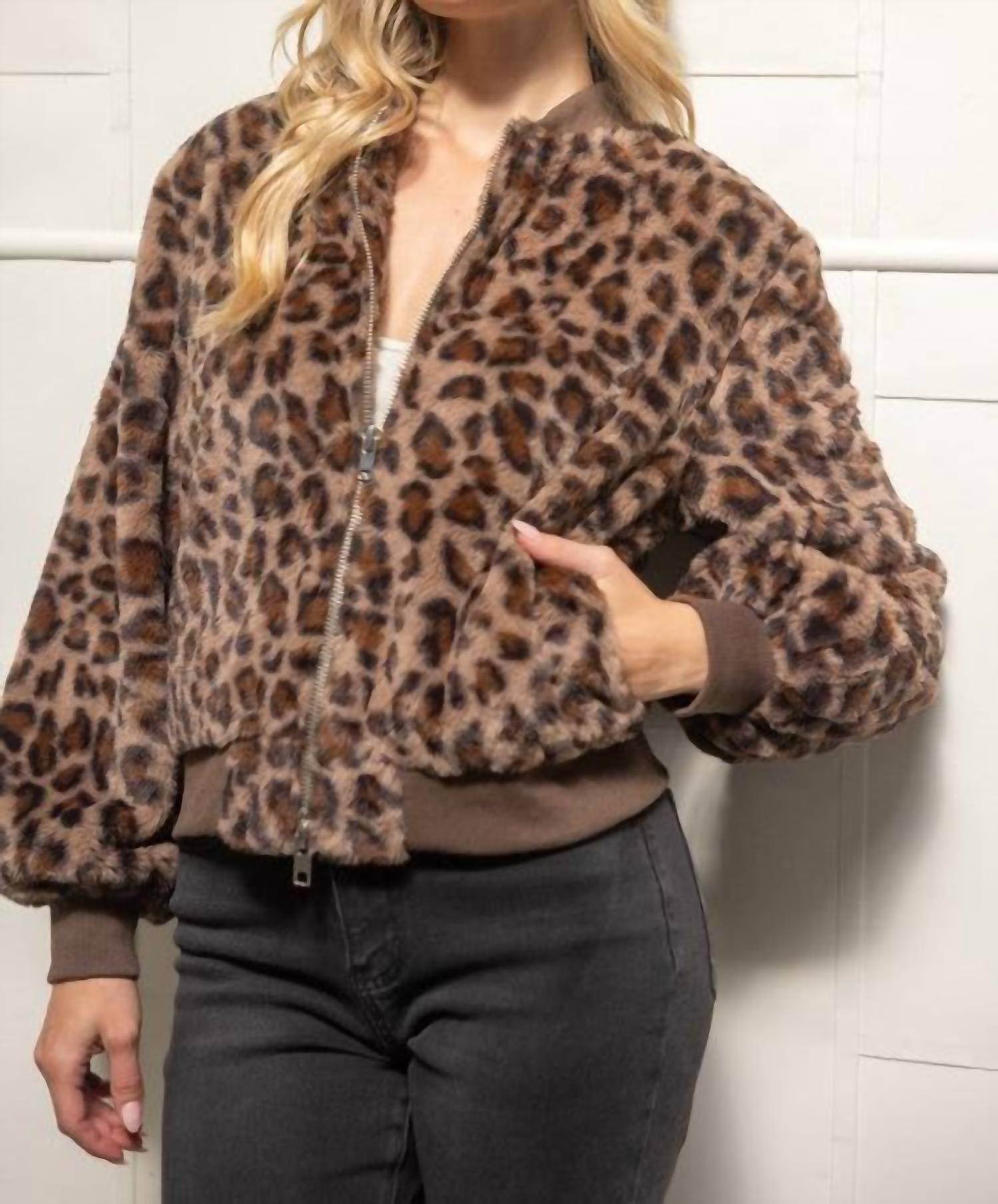 Voy - Faux Fur Bomber Jacket