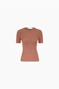Zimmermann Wanderlust Metallic Tee in dusty rose - women's t-shirt - view 4