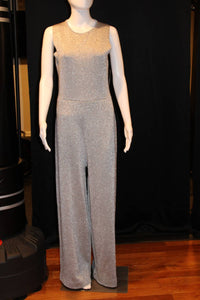 J.Crew Wide Leg Metallic Jumpsuit in silver - women's pants - detail view