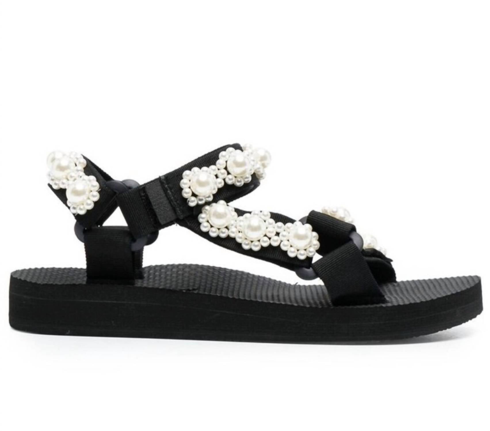ARIZONA LOVE Women's Trekky Pearls Sandal in black - women's sandal