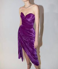 Draped velvet Midi Dress