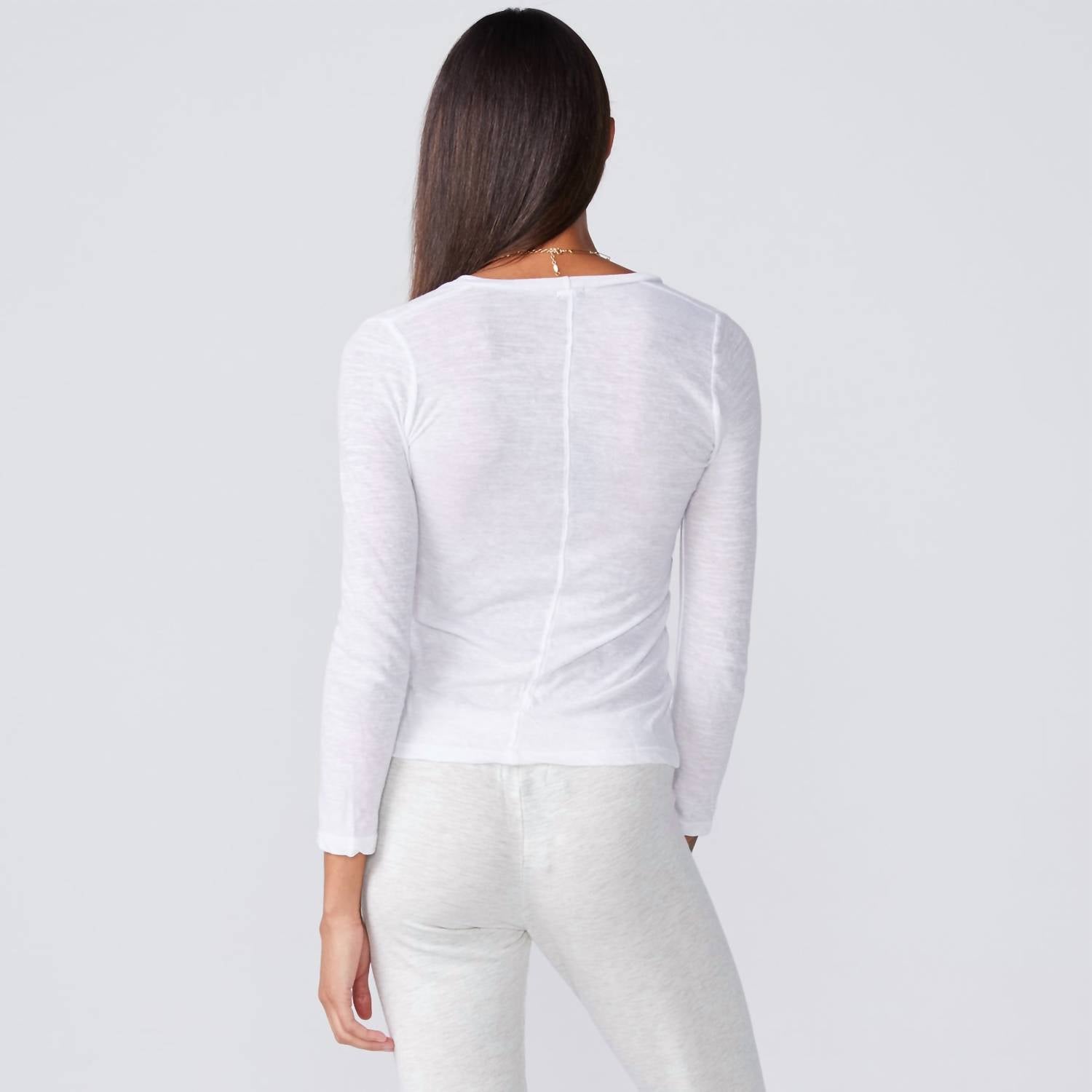 Monrow - Textured Fitted Long Sleeve Tee