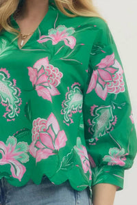 Entro - Garden Party Puff Sleeve Top