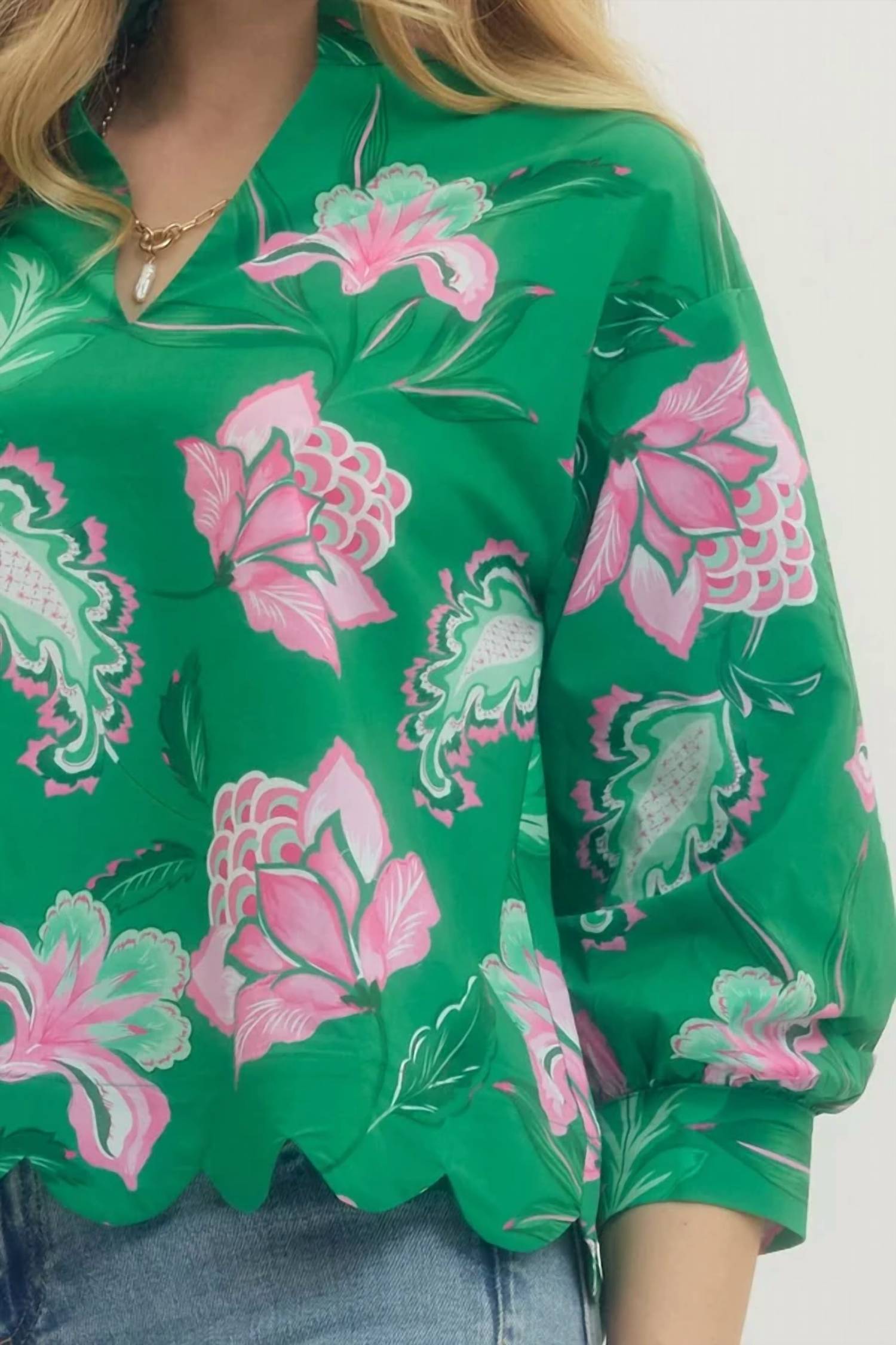 Entro - Garden Party Puff Sleeve Top