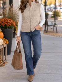 Elan - Britt Sleeveless Zip Sweater Vest