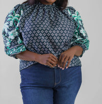 Emily Lovelock - Lilly Crew Neck 3/4 Sleeve Blouse - Plus