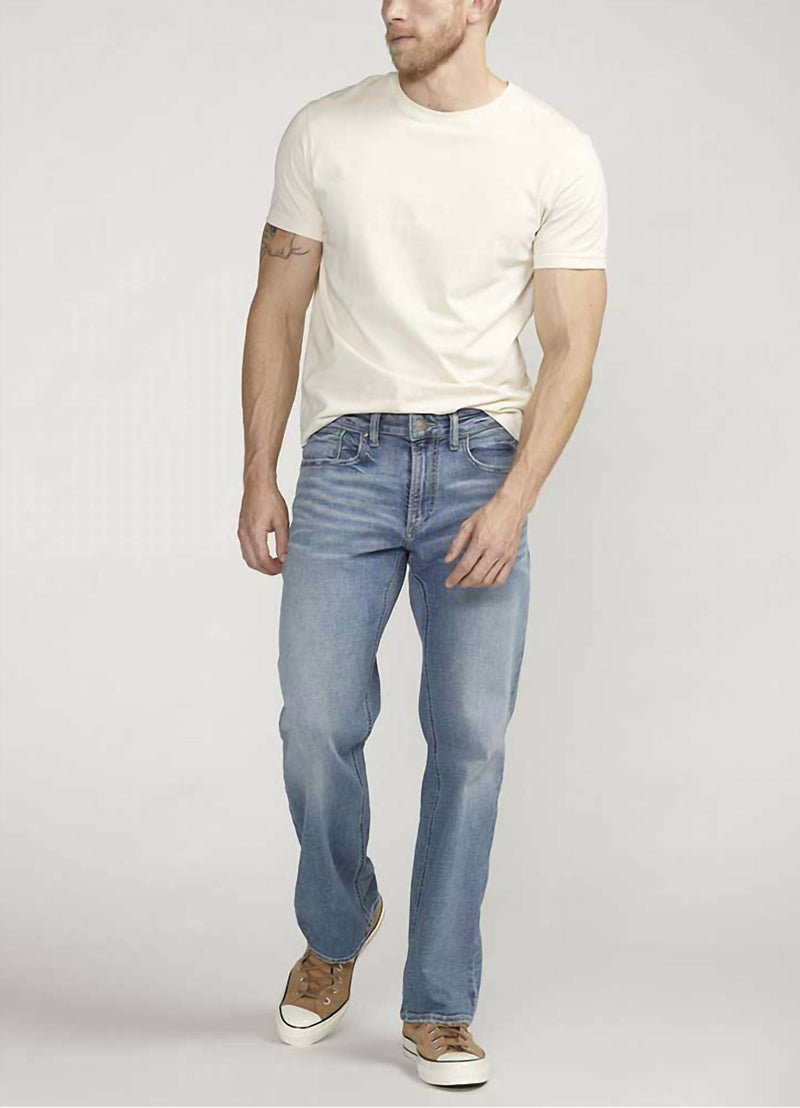 Silver Jeans Co Zac Relaxed Fit Straight Leg Jeans in light indigo wash - men's jeans