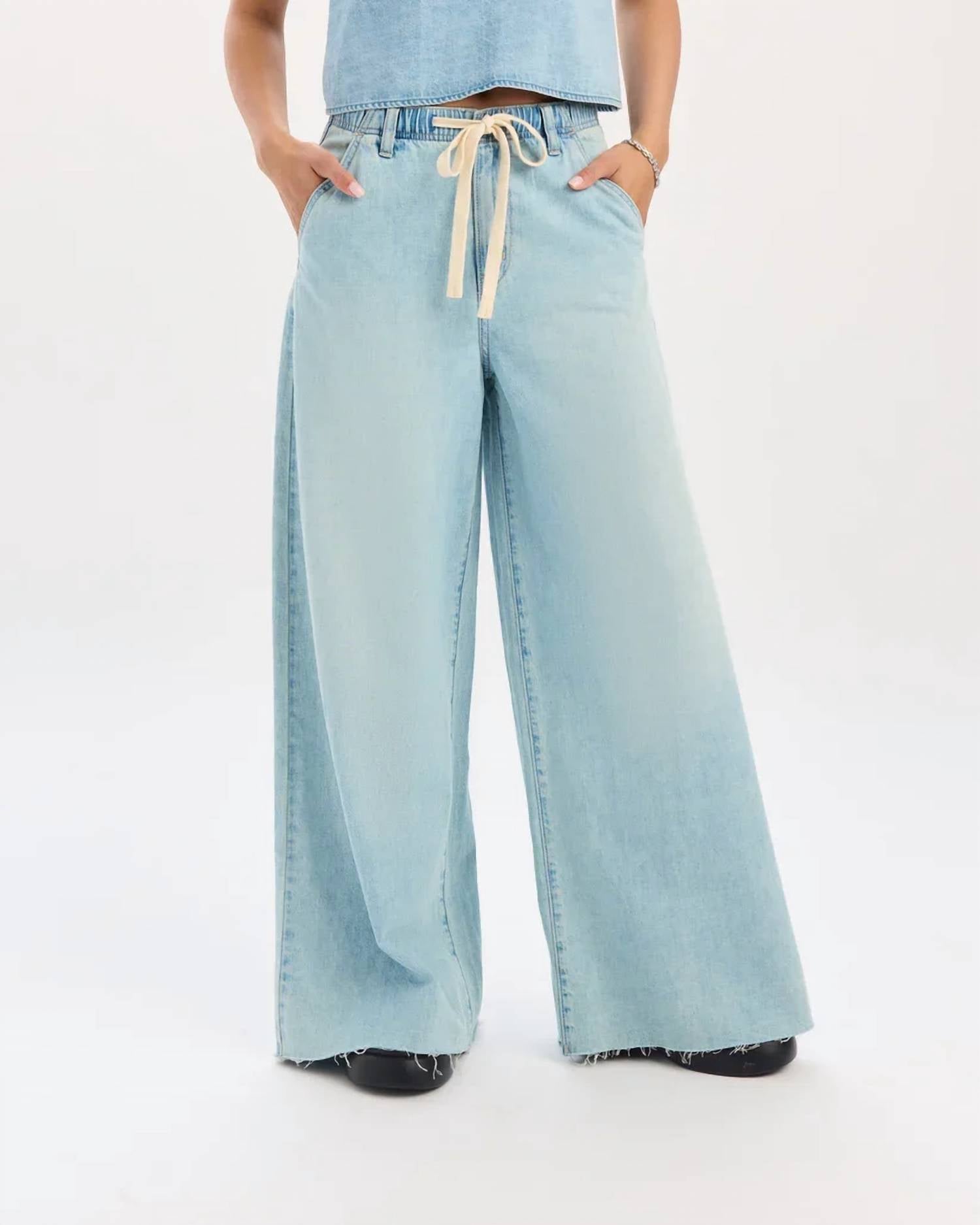 Daze - Cabana Drawstring Wide Leg Jeans