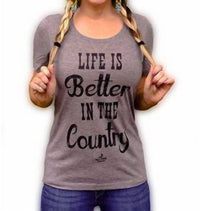 Ali Dee Wholesale Life Is Better In The Country Tee in the country tee in gray - women's t-shirt