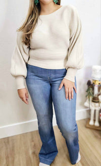 Cello - Mid Rise Pull On Flare Jeans