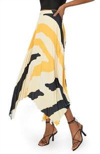 Milly - Irene Zebra Pleated Midi Skirt