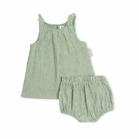 Bonjour - Girls Striped Patch Two-piece Set