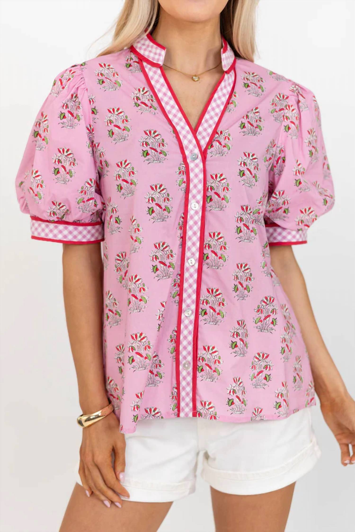 Entro - Floral Puff Sleeve Blouse