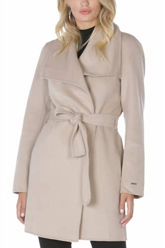 Wool Wrap Coat with Tie Belt