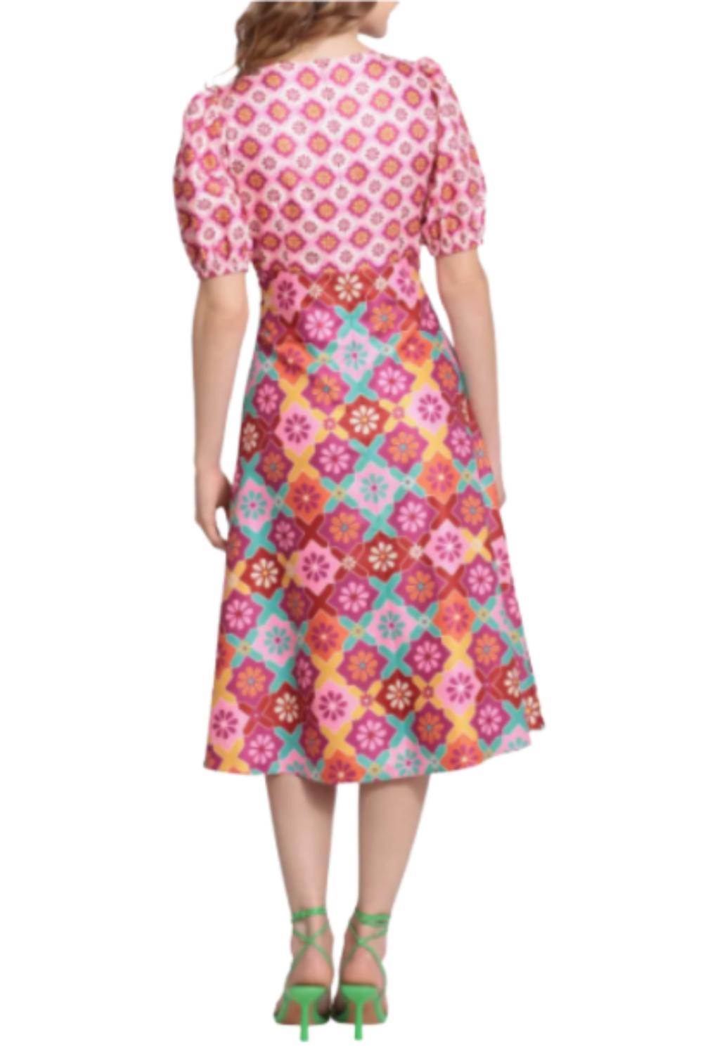 Donna Morgan - Floral Short Sleeve A-line Dress