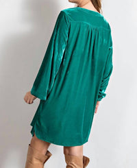 Easel - Rush Of Velvet Tunic Mini Dress