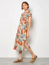 Apricot - Painted Banana Leaf Dress
