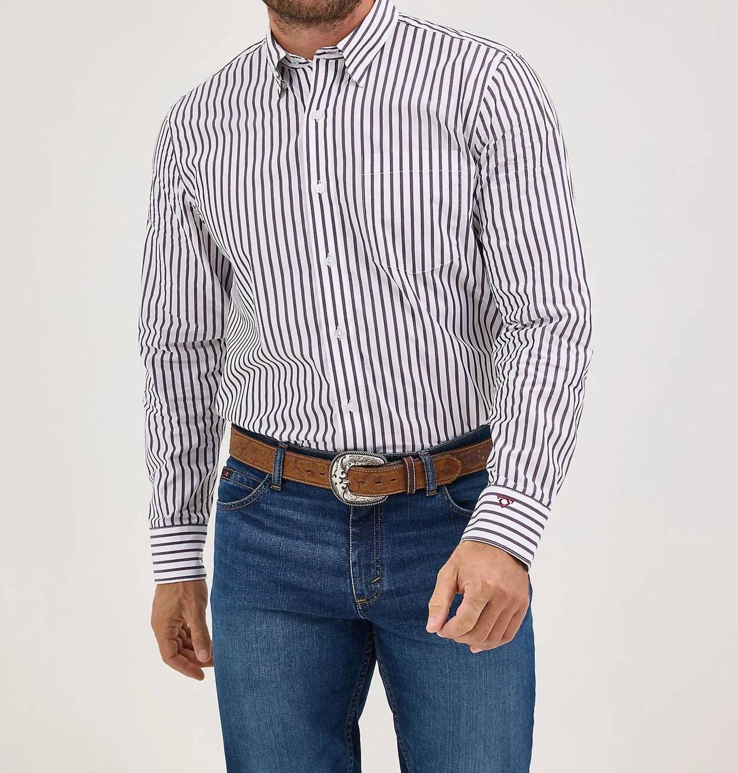 Wrangler - Men's Classic Button Stripe Shirt