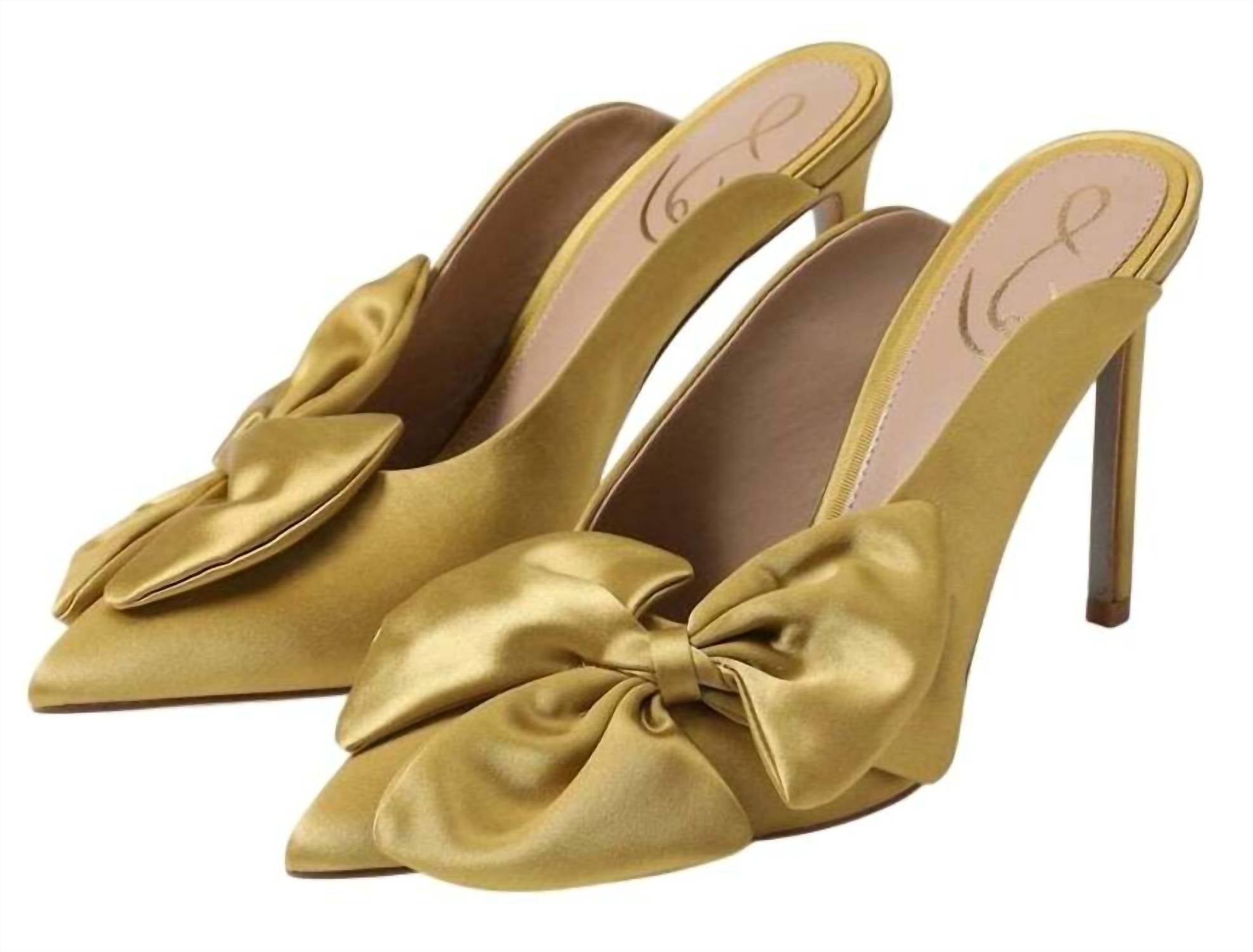Sam Edelman - Women's Azalea Slip On Pointed Toe Bow Detailed Stiletto Pumps.