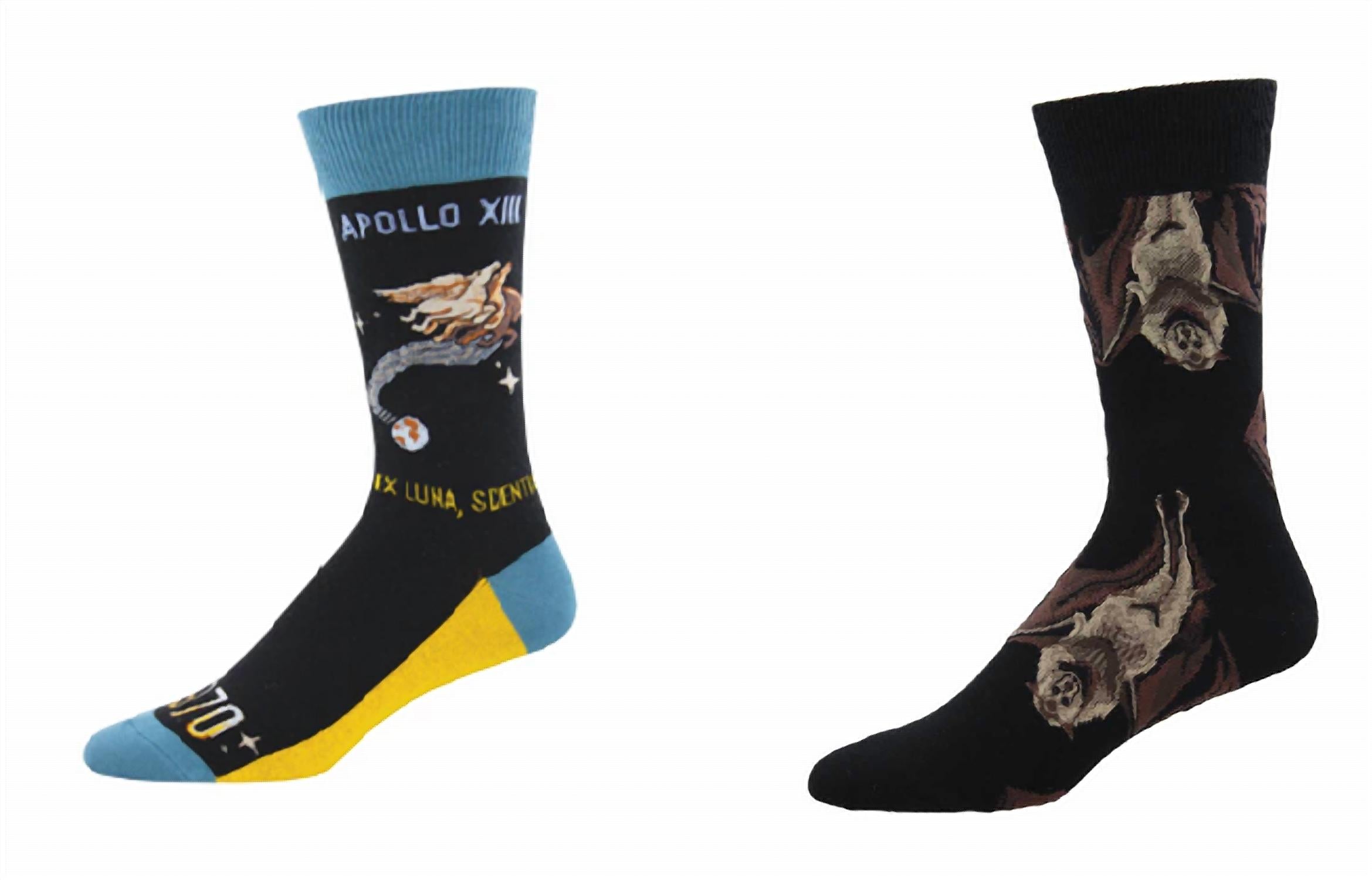 SOCKSMITH Men's Apollo Xiii & Going Batty Set Socks in multi - men's item - alternate view