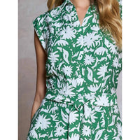 Current Air - Floral Printed Button Down Midi Dress