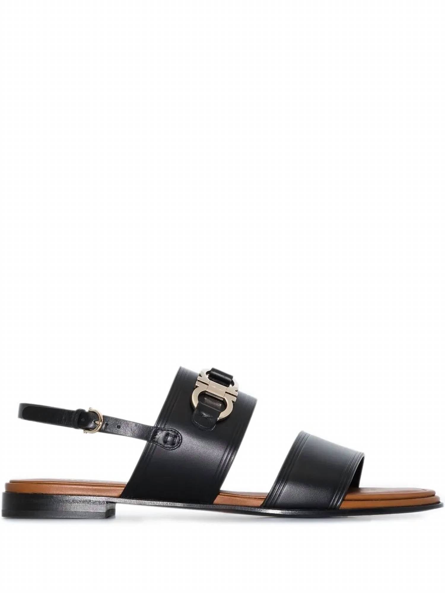 Salvatore Ferragamo - Women's Gancini-plaque Leather Sandals