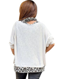 Venti6 - Leopard Layered Crochet Top